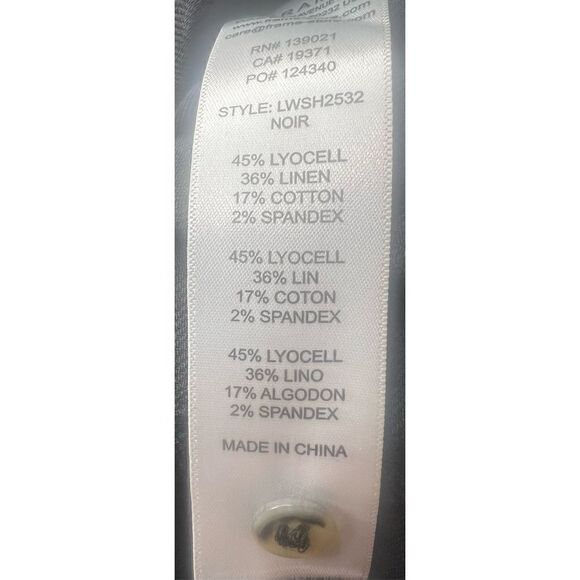 Frame Arie Linen-Blend Shirt in Black NWT Size XS - Picture 10 of 10